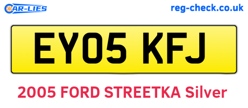 EY05KFJ are the vehicle registration plates.