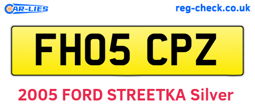 FH05CPZ are the vehicle registration plates.