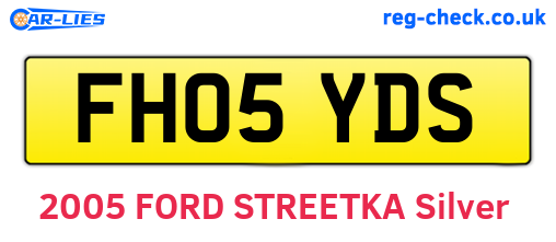FH05YDS are the vehicle registration plates.