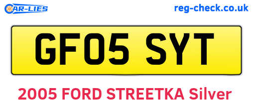 GF05SYT are the vehicle registration plates.