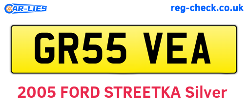 GR55VEA are the vehicle registration plates.