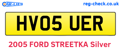 HV05UER are the vehicle registration plates.