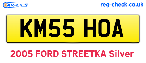 KM55HOA are the vehicle registration plates.
