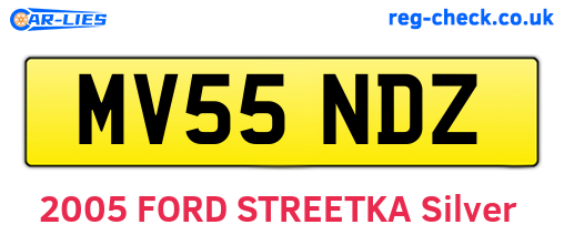 MV55NDZ are the vehicle registration plates.