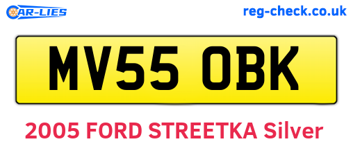 MV55OBK are the vehicle registration plates.