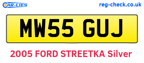 MW55GUJ are the vehicle registration plates.