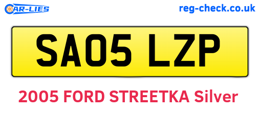 SA05LZP are the vehicle registration plates.