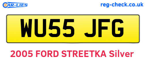 WU55JFG are the vehicle registration plates.