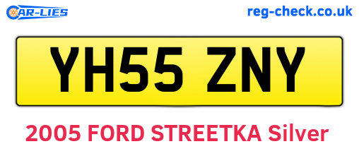 YH55ZNY are the vehicle registration plates.