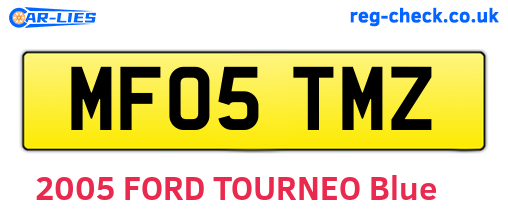 MF05TMZ are the vehicle registration plates.