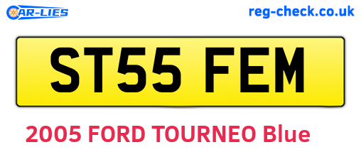 ST55FEM are the vehicle registration plates.