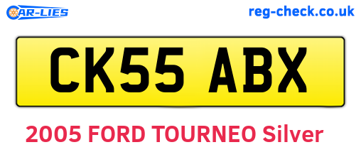 CK55ABX are the vehicle registration plates.