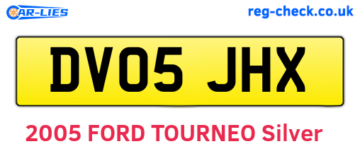DV05JHX are the vehicle registration plates.