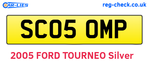 SC05OMP are the vehicle registration plates.