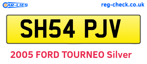 SH54PJV are the vehicle registration plates.
