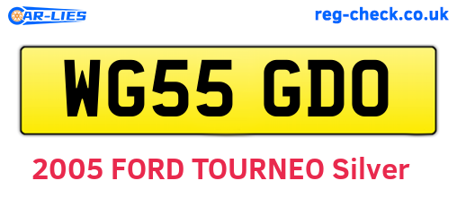WG55GDO are the vehicle registration plates.