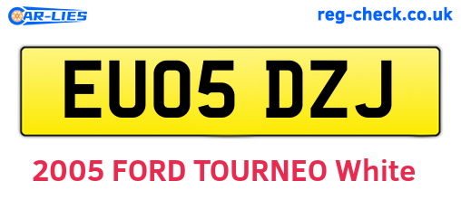 EU05DZJ are the vehicle registration plates.