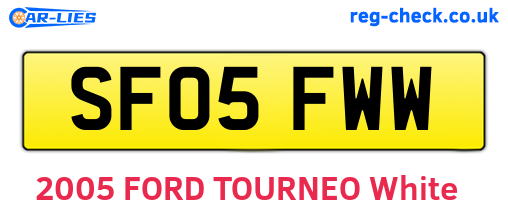 SF05FWW are the vehicle registration plates.