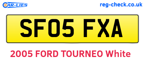 SF05FXA are the vehicle registration plates.