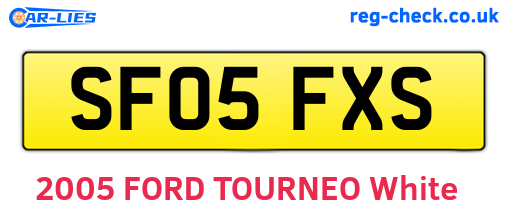 SF05FXS are the vehicle registration plates.