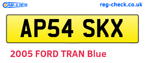 AP54SKX are the vehicle registration plates.