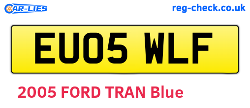 EU05WLF are the vehicle registration plates.