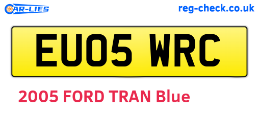 EU05WRC are the vehicle registration plates.