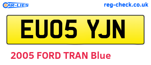 EU05YJN are the vehicle registration plates.