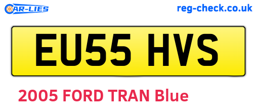 EU55HVS are the vehicle registration plates.