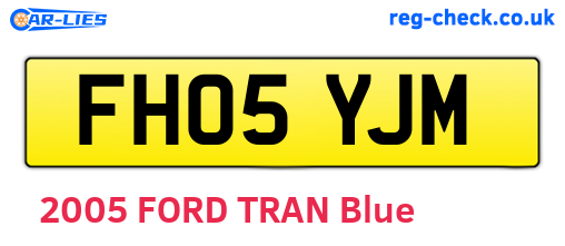 FH05YJM are the vehicle registration plates.