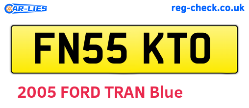 FN55KTO are the vehicle registration plates.