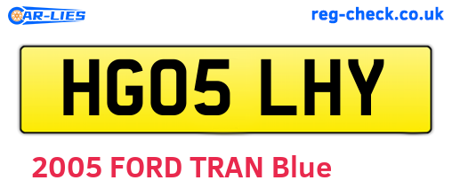 HG05LHY are the vehicle registration plates.