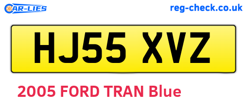 HJ55XVZ are the vehicle registration plates.