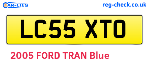 LC55XTO are the vehicle registration plates.