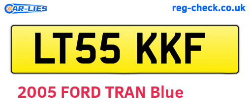 LT55KKF are the vehicle registration plates.