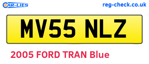 MV55NLZ are the vehicle registration plates.