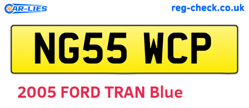 NG55WCP are the vehicle registration plates.