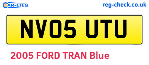 NV05UTU are the vehicle registration plates.