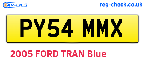 PY54MMX are the vehicle registration plates.