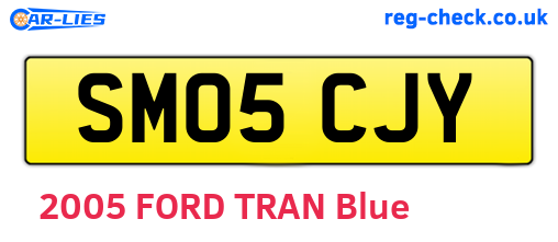 SM05CJY are the vehicle registration plates.