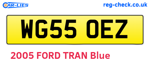WG55OEZ are the vehicle registration plates.