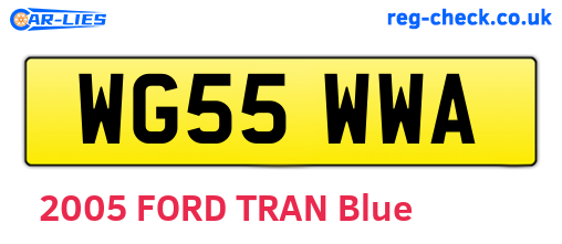 WG55WWA are the vehicle registration plates.