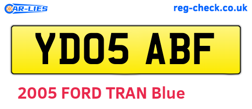 YD05ABF are the vehicle registration plates.