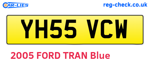YH55VCW are the vehicle registration plates.