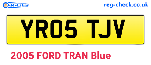 YR05TJV are the vehicle registration plates.