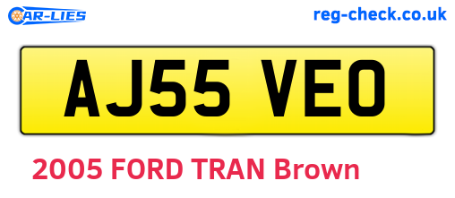 AJ55VEO are the vehicle registration plates.