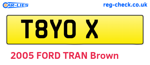 T8YOX are the vehicle registration plates.