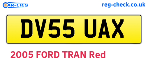 DV55UAX are the vehicle registration plates.