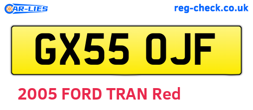 GX55OJF are the vehicle registration plates.