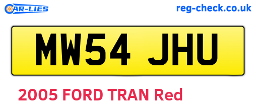 MW54JHU are the vehicle registration plates.